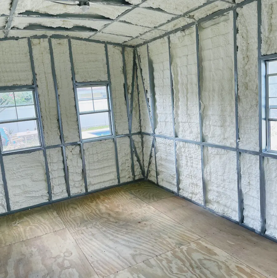 Closed-cell spray foam insulation applied to wall cavities in a residential project in East Norriton